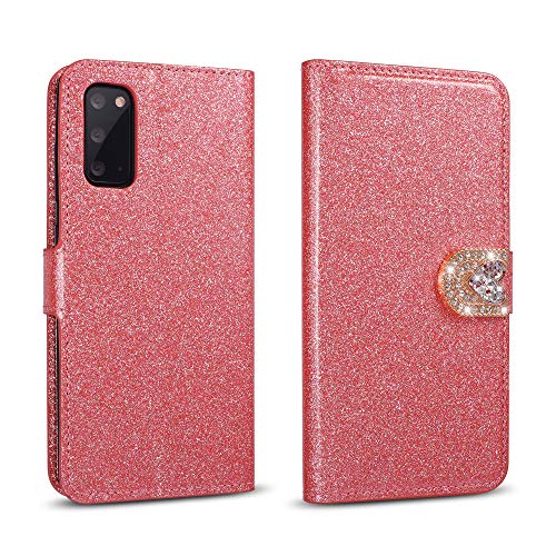 ZCDAYE Hülle für Samsung Galaxy A51, Luxus Glitter [Magnetverschluss] PU Leder Flip Wallet [Liebe Diamant Buckle] [Kartensteckplätze] [Kickstand] Folio Soft-TPU-Hülle für Galaxy A51 - Rosa von ZCDAYE