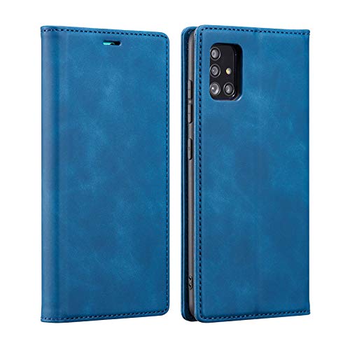 ZCDAYE Hülle für Samsung Galaxy A52,Handyhülle Premium PU Leder [Ständer] [Kartenfach][Magnetische Adsorption] Weiche TPU Flip Case Handytasche für Samsung Galaxy A52-Blau von ZCDAYE