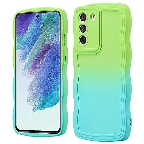 ZCDAYE Hülle für Samsung Galaxy S23, Gradientenfarbe Stilvolle TPU Galaxy S23 Handyhülle, Weiche Stabile Schutzhülle Handytasche Case für Samsung S23, Grün&Blau von ZCDAYE