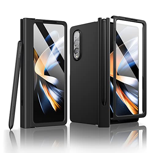 ZCDAYE Hülle für Samsung Galaxy Z Fold 5, Samsung Galaxy Z Fold 5 Handyhülle mit Stifthalter, Scharnierschutz, Ganzkörper-Schutzhülle für Samsung Galaxy Z Fold 5, Schwarz von ZCDAYE