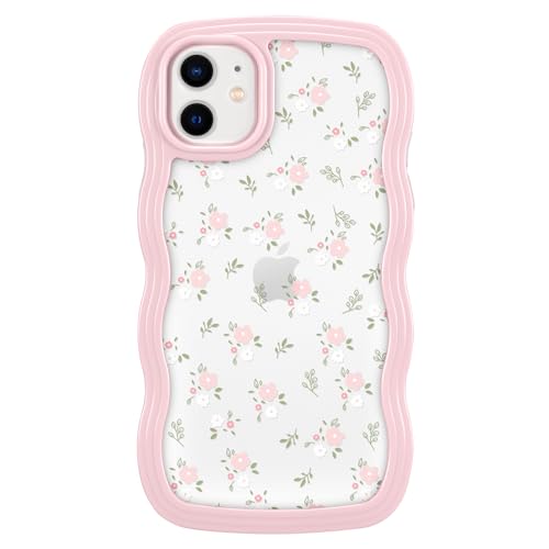 ZCDAYE Hülle für iPhone 11, Süße Geblümte Wellige Kanten TPU iPhone 11 Handyhülle, Stabile Klare Schutzhülle Case Handytasche für iPhone 11 (6.1 inches), Rosa von ZCDAYE