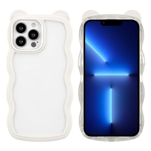 ZCDAYE Hülle für iPhone 13 Pro Max, Süße Bärenohren TPU Case Klare iPhone 13 Pro Max Handyhülle Schutzhülle Stoßfeste Stabile Handytasche für iPhone 13 Pro Max (6.7 inches), Weiß von ZCDAYE