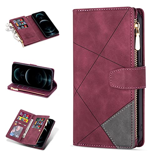 ZCDAYE Hülle für iPhone 14 Pro Max, Multifunktionale iPhone 14 Pro Max Handytasche mit 9 Kartenfächer, PU Leder iPhone 14 Pro Max Handyhülle mit Reißverschluss Schutzhülle Hülle, Rot ZCDAYE Hülle für iPhone 14 Pro Max, Multifunktionale iPhone 14 Pro Max Handytasche mit 9 Kartenfächer, PU Leder iPhone 14 Pro Max Handyhülle mit Reißverschluss Schutzhülle Hülle, Rot von ZCDAYE