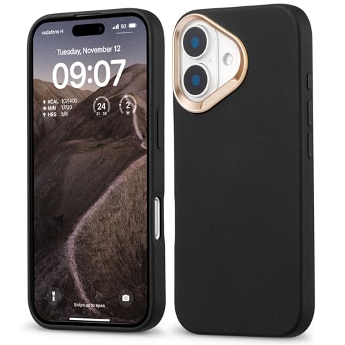 ZCDAYE Hülle für iPhone 16 Pro, Schlicht Elegant Handyhülle TPU Gefrostete Textur Frauen Herr Handy Hülle Handytasche Schutzhülle für iPhone 16 Pro, Schwarz von ZCDAYE