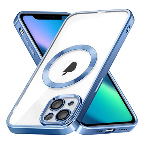 ZCDAYE Klare iPhone 13 Pro Max Hülle Unterstützt kabelloses Laden, Transparente iPhone 13 Pro Max Handyhülle Schutzhülle, Hellblau Rand TPU Case für iPhone 13 Pro Max (6.7 inches), Hellblau von ZCDAYE