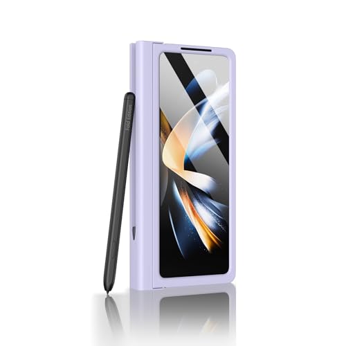 ZCDAYE Samsung Galaxy Z Fold 5 Hülle mit Pen Halter, Schutzfolie, PC Z Fold 5 Handyhülle Stabile Handytasche Klapphülle Case Schutzhülle für Samsung Z Fold 5, Lila von ZCDAYE