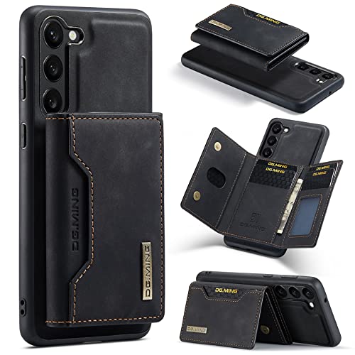 ZCDAYE Wallet Case für Samsung Galaxy S23 Plus, Samsung S23 Plus Hülle, Samsung Galaxy S23 Plus Lederhülle mit abnehmbarem Kartenhalter, Schwarz von ZCDAYE