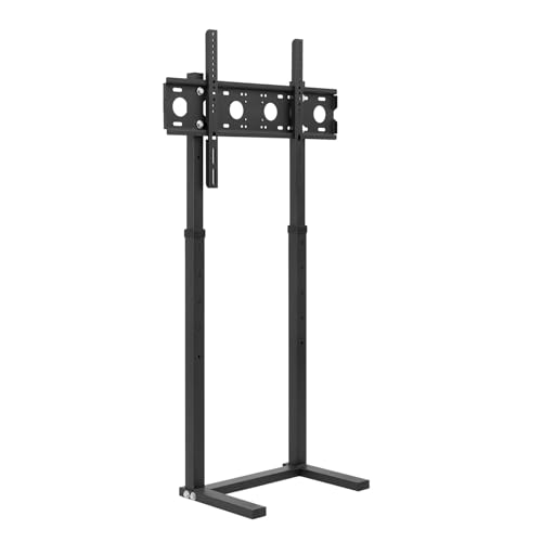 Hoher TV-Bodenständer, höhenverstellbare TV-Montagehalterung, geeignet for 32-65 Zoll LED-LCD-Monitore, Tragkraft 40 kg(Black) von ZCERA