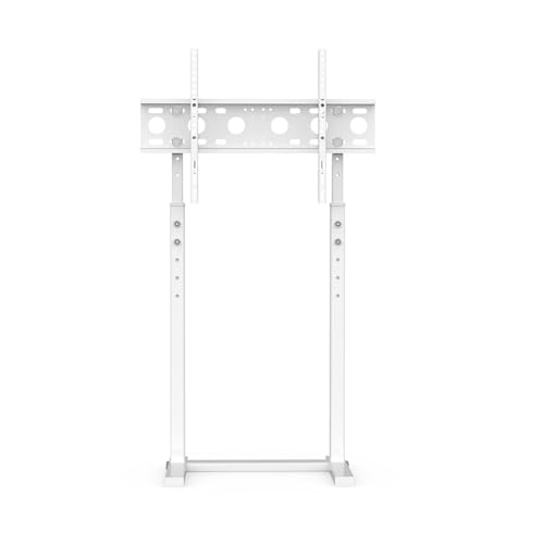 Hoher TV-Bodenständer, höhenverstellbare TV-Montagehalterung, geeignet for 32-65 Zoll LED-LCD-Monitore, Tragkraft 40 kg(White) von ZCERA