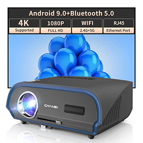 4K Beamer 1100 ANSI Lumen Tageslicht 5G WiFi Android TV Beamer mit RJ45 WLAN Bluetooth HDMI USB Full HD 1080P Heimkino Smart Beamer HDR10+/MEMC/4D/4P Trapezförmige Korrektur von ZCGIOBN