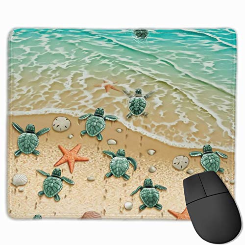 Mauspad Schildkröten am Strand Mauspad Mauspad rutschfeste Gaming Mousepad Wasserdichtes Mauspad (25x30cm) von ZCHW
