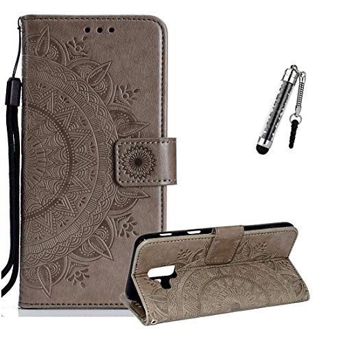 ZCRO Hülle für Samsung Galaxy A6 2018 / A600, Handyhülle für Samsung Galaxy A6 2018 / A600, Handytasche Flip Case Hülle Leder Magnet Tasche Schutzhülle für Samsung Galaxy A6 2018 / A600 (Grau) von ZCRO