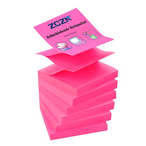 ZCZN Z-Notes, 6 Blöcke Selbstklebende Notizen, Klebezettel Von 76 x 76 mm, 80 Blatt pro Block - Selbstklebende Notizen Von 480 Blatt - Fuchsie ZCZN Z-Notes, 6 Blöcke Selbstklebende Notizen, Klebezettel Von 76 x 76 mm, 80 Blatt pro Block - Selbstklebende Notizen Von 480 Blatt - Fuchsie von ZCZN