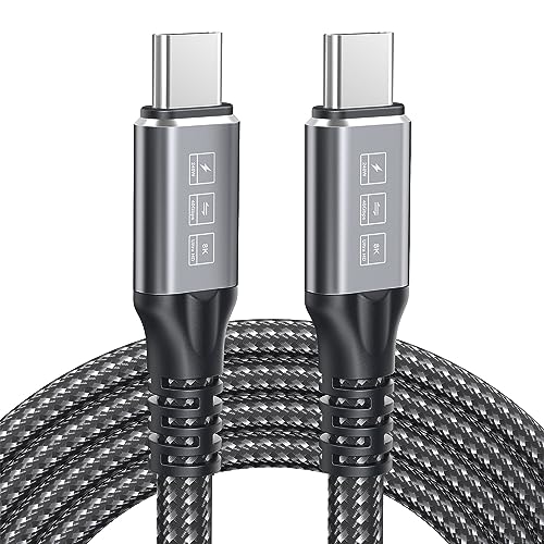 ZDD Thunderbolt 4 Kabel, 1,8 m, 240 W Ladekabel, USB C auf USB C Kabel, Thunderbolt zertifiziert, kompatibel mit Typ-C Power Charging MacBooks, iPad Pro, Hub, Docking und mehr, schwarz von ZDD