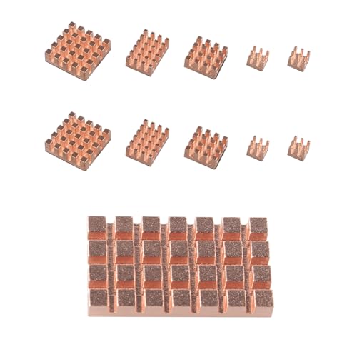 ZDE 11 Stück Kupfer Kühlkörper für Raspberry Pi 5 CPU Kühlung Kühlkörper und M.2 2242 SSD Kühlkörper 32x18x4mm mit wärmeleitender Klebefolie für Raspberry Pi 5 M.2 2242 SSD NVMe ZDE 11 Stück Kupfer Kühlkörper für Raspberry Pi 5 CPU Kühlung Kühlkörper und M.2 2242 SSD Kühlkörper 32x18x4mm mit wärmeleitender Klebefolie für Raspberry Pi 5 M.2 2242 SSD NVMe von ZDE