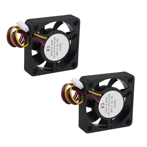 ZDE 2 Stück 3007 PWM Kühlerlüfter 30x30x7mm Drehzahlanpassung Kühlkörper Kühler für Raspberry Pi 5 4GB/8GB von ZDE