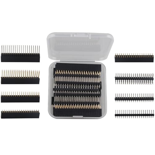 ZDE 2x20 40 Pin Stacking Female Header Kit GPIO Stacking Header Extender Pico Header Pack for Raspberry Pi 5/4B/3B+/3B/2B/B+/A+/Zero/Zero W/Zero 2 W (8 Specifications 16pcs) von ZDE