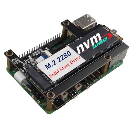 ZDE ZP517A PCIe to M.2 Key-M NVMe SSD Hard Drive Adapter Board Pip PCIe Peripheral Board for Raspberry Pi 5 Compatible with M.2 SSD 2230/2242/2260/2280 von ZDE