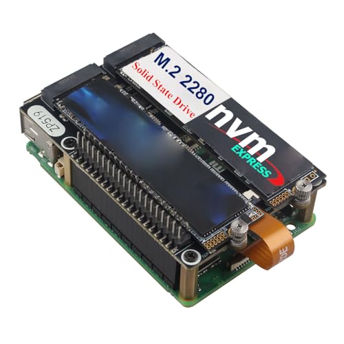 ZDE ZP519 PCIe to Dual M.2 HAT Key-M NVMe SSD PCIe Peripheral Board Solid State Drive Adapter Board for Raspberry Pi 5 Support M.2 NVMe SSD 2230 2242 2260 2280 ZDE ZP519 PCIe to Dual M.2 HAT Key-M NVMe SSD PCIe Peripheral Board Solid State Drive Adapter Board for Raspberry Pi 5 Support M.2 NVMe SSD 2230 2242 2260 2280 von ZDE