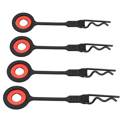 4pcs RC -Körperklammern Stifte RC -Autosschale Fixe Clips Retainer Silikon Metall Universal für 1/10 Modellauto Orange (BLACK) von ZDETGU