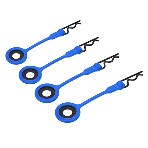 4pcs RC -Körperklammern Stifte RC -Autosschale Fixe Clips Retainer Silikon Metall Universal für 1/10 Modellauto Orange (Dunkelblau) von ZDETGU