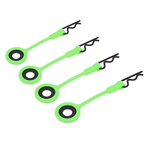 4pcs RC -Körperklammern Stifte RC -Autosschale Fixe Clips Retainer Silikon Metall Universal für 1/10 Modellauto Orange (GREEN) von ZDETGU