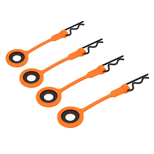 4pcs RC -Körperklammern Stifte RC -Autosschale Fixe Clips Retainer Silikon Metall Universal für 1/10 Modellauto Orange (ORANGE) von ZDETGU