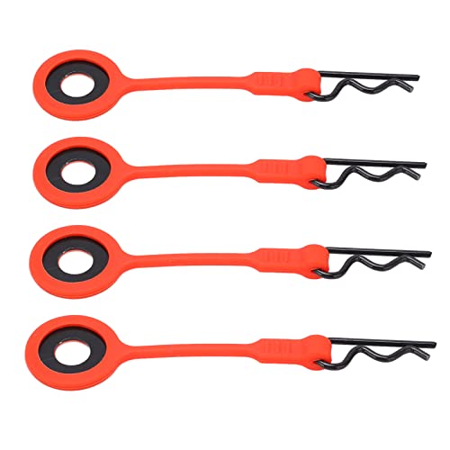 4pcs RC -Körperklammern Stifte RC -Autosschale Fixe Clips Retainer Silikon Metall Universal für 1/10 Modellauto Orange (Rot) von ZDETGU