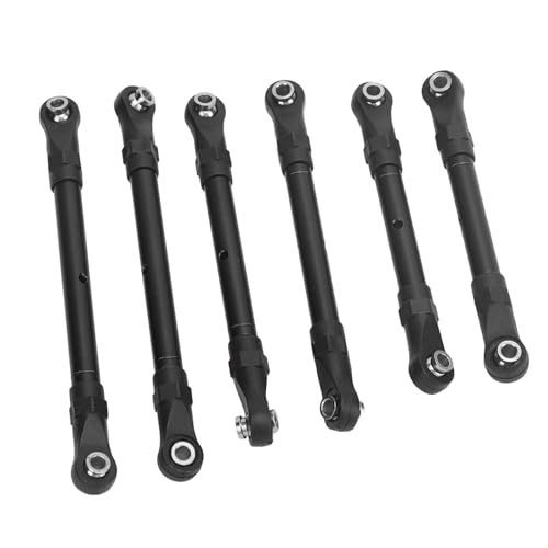 6pcs RC -Autolenkstange Aluminium Legierung Ersatzteil Kurzer RC -Stangen für Schrägstrichen Fernbedienung Kontrolliertes Auto Schwarz (BLACK) von ZDETGU