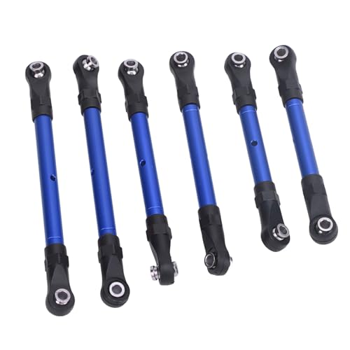 6pcs RC -Autolenkstange Aluminium Legierung Ersatzteil Kurzer RC -Stangen für Schrägstrichen Fernbedienung Kontrolliertes Auto Schwarz (BLUE) von ZDETGU