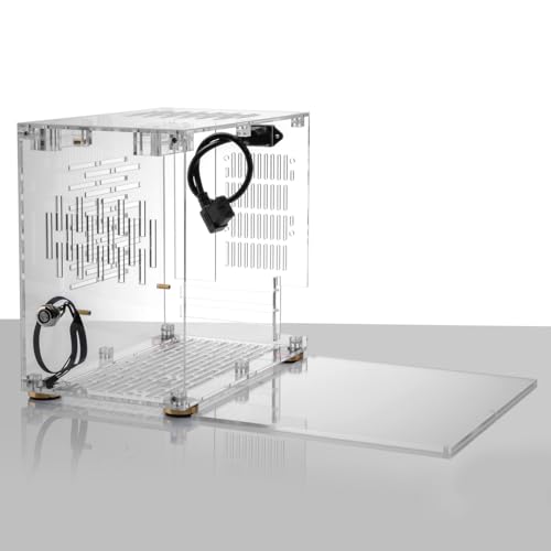 Kleine Computer-Hülle-Shell-Kompakt-PC-Hülle ITX Motherboard 210mm Grafikkarte SFX Netzteil 360-Grad Allround Wärme Dissipation PC-Chassis (Transparent) von ZDETGU