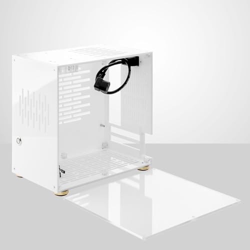 Kleine Computer-Hülle-Shell-Kompakt-PC-Hülle ITX Motherboard 210mm Grafikkarte SFX Netzteil 360-Grad Allround Wärme Dissipation PC-Chassis (White) von ZDETGU