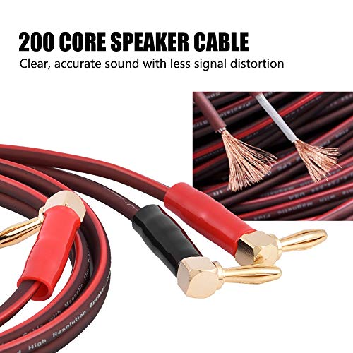ZDETGU Hi-Fi Pure Copper Lautsprecher Kabel Rechter Winkel L Bananenstopfen Line Draht Rot & Schwarz 3 Meter (#1) von ZDETGU