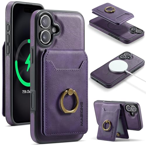 Handyhülle Abnehmbare Hülle, kompatibel mit iPhone 16, Brieftaschenhülle mit Kartenhalter, 2-in-1-Ledertasche, schlanke Hülle mit RFID-blockierendem Magnetständer, abnehmbare, stoßfeste Telefonabdecku Handyhülle Abnehmbare Hülle, kompatibel mit iPhone 16, Brieftaschenhülle mit Kartenhalter, 2-in-1-Ledertasche, schlanke Hülle mit RFID-blockierendem Magnetständer, abnehmbare, stoßfeste Telefonabdecku von ZDJKAFREH