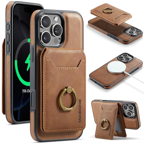 Handyhülle Abnehmbare Hülle Kompatibel mit iPhone 16 Pro Max Brieftaschenhülle mit Kartenhalter, 2-in-1-Ledertasche, schlanke Hülle mit RFID-blockierendem Magnetständer, abnehmbare, stoßfeste Telefona Handyhülle Abnehmbare Hülle Kompatibel mit iPhone 16 Pro Max Brieftaschenhülle mit Kartenhalter, 2-in-1-Ledertasche, schlanke Hülle mit RFID-blockierendem Magnetständer, abnehmbare, stoßfeste Telefona von ZDJKAFREH