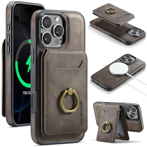 Handyhülle Abnehmbare Hülle Kompatibel mit iPhone 16 Pro Max Brieftaschenhülle mit Kartenhalter, 2-in-1-Ledertasche, schlanke Hülle mit RFID-blockierendem Magnetständer, abnehmbare, stoßfeste Telefona Handyhülle Abnehmbare Hülle Kompatibel mit iPhone 16 Pro Max Brieftaschenhülle mit Kartenhalter, 2-in-1-Ledertasche, schlanke Hülle mit RFID-blockierendem Magnetständer, abnehmbare, stoßfeste Telefona von ZDJKAFREH