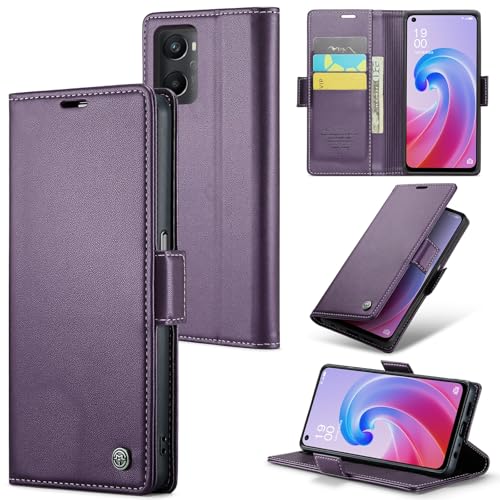 Handyhülle Brieftaschen-Hülle kompatibel mit Realme 9i 4G, mit Kartenhalter und RFID-blockierendem Leder-Geldbörsen-Magnetverschluss, langlebige, stoßfeste, kratzfeste Handyhülle Compatible with Realm von ZDJKAFREH