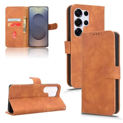 Handyhülle Brieftaschen-Hülle kompatibel mit Samsung Galaxy S25 Ultra Hülle mit Kartenhalter, Klapphülle PU-Leder Handy-Brieftaschen-Hülle mit Handschlaufe Stoßfeste Schutzhülle Schutzhülle(Brown) Handyhülle Brieftaschen-Hülle kompatibel mit Samsung Galaxy S25 Ultra Hülle mit Kartenhalter, Klapphülle PU-Leder Handy-Brieftaschen-Hülle mit Handschlaufe Stoßfeste Schutzhülle Schutzhülle(Brown) von ZDJKAFREH