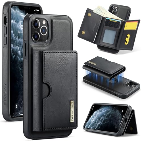 Handyhülle Brieftaschenhülle kompatibel mit iPhone 11 Pro Max Hülle Brieftasche Compatible with Männer Frauen, kabelloses Aufladen, abnehmbare magnetische Brieftaschen-Telefonhülle mit Kartensteckplat von ZDJKAFREH