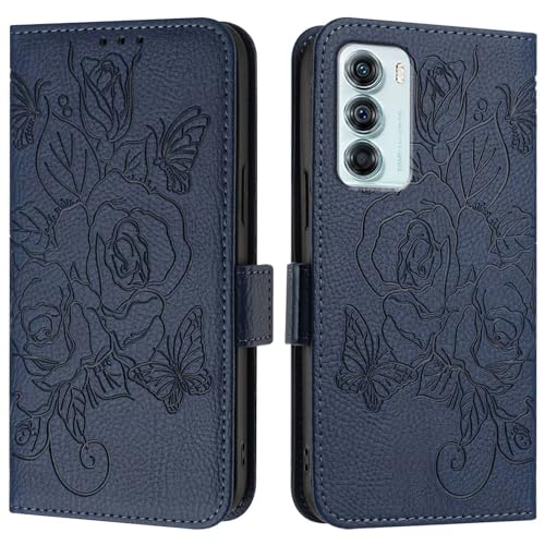 Handyhülle Kompatibel mit Motorola Moto Edg S30/G200 5G Hülle, Brieftaschen-Hülle, schlankes PU-Leder-Handy-Flip-Folio-Gehäuse, stoßfeste Schutzhülle mit Kartenhaltern + Handschlaufe Schutzhülle(Blue) Handyhülle Kompatibel mit Motorola Moto Edg S30/G200 5G Hülle, Brieftaschen-Hülle, schlankes PU-Leder-Handy-Flip-Folio-Gehäuse, stoßfeste Schutzhülle mit Kartenhaltern + Handschlaufe Schutzhülle(Blue) von ZDJKAFREH