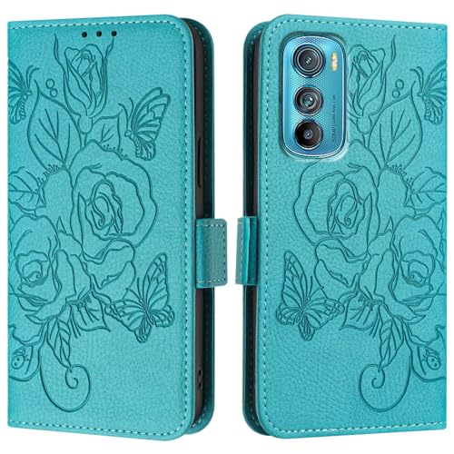 Handyhülle Kompatibel mit Motorola Moto Edge 30 Hülle, Brieftaschen-Hülle, schlankes PU-Leder-Handy-Flip-Folio-Gehäuse, stoßfeste Schutzhülle mit Kartenhaltern + Handschlaufe Schutzhülle(Light blue) Handyhülle Kompatibel mit Motorola Moto Edge 30 Hülle, Brieftaschen-Hülle, schlankes PU-Leder-Handy-Flip-Folio-Gehäuse, stoßfeste Schutzhülle mit Kartenhaltern + Handschlaufe Schutzhülle(Light blue) von ZDJKAFREH
