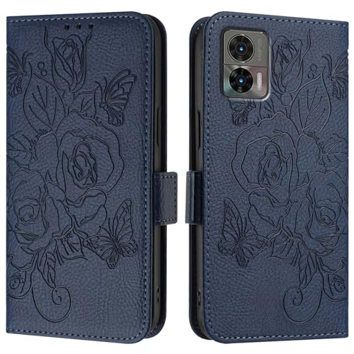 Handyhülle Kompatibel mit Motorola Moto Edge 30 NEO Hülle, Brieftaschen-Hülle, schlankes PU-Leder-Handy-Flip-Folio-Gehäuse, stoßfeste Schutzhülle mit Kartenhaltern + Handschlaufe Schutzhülle(Blue) Handyhülle Kompatibel mit Motorola Moto Edge 30 NEO Hülle, Brieftaschen-Hülle, schlankes PU-Leder-Handy-Flip-Folio-Gehäuse, stoßfeste Schutzhülle mit Kartenhaltern + Handschlaufe Schutzhülle(Blue) von ZDJKAFREH