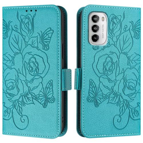 Handyhülle Kompatibel mit Motorola Moto G 5G 2022 Hülle, Brieftaschen-Hülle, schlankes PU-Leder-Handy-Flip-Folio-Gehäuse, stoßfeste Schutzhülle mit Kartenhaltern + Handschlaufe Schutzhülle(Light blue) Handyhülle Kompatibel mit Motorola Moto G 5G 2022 Hülle, Brieftaschen-Hülle, schlankes PU-Leder-Handy-Flip-Folio-Gehäuse, stoßfeste Schutzhülle mit Kartenhaltern + Handschlaufe Schutzhülle(Light blue) von ZDJKAFREH