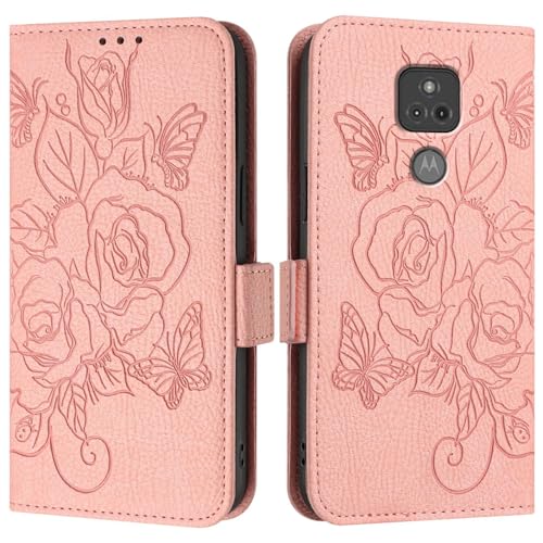 Handyhülle Kompatibel mit Motorola Moto G Play 2021 Hülle, Brieftaschen-Hülle, schlankes PU-Leder-Handy-Flip-Folio-Gehäuse, stoßfeste Schutzhülle mit Kartenhaltern + Handschlaufe Schutzhülle(Pink) Handyhülle Kompatibel mit Motorola Moto G Play 2021 Hülle, Brieftaschen-Hülle, schlankes PU-Leder-Handy-Flip-Folio-Gehäuse, stoßfeste Schutzhülle mit Kartenhaltern + Handschlaufe Schutzhülle(Pink) von ZDJKAFREH
