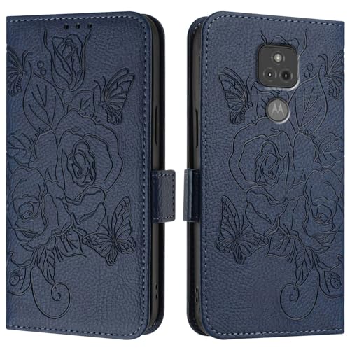 Handyhülle Kompatibel mit Motorola Moto G Play 2021 Hülle, Brieftaschen-Hülle, schlankes PU-Leder-Handy-Flip-Folio-Gehäuse, stoßfeste Schutzhülle mit Kartenhaltern + Handschlaufe Schutzhülle(Blue) Handyhülle Kompatibel mit Motorola Moto G Play 2021 Hülle, Brieftaschen-Hülle, schlankes PU-Leder-Handy-Flip-Folio-Gehäuse, stoßfeste Schutzhülle mit Kartenhaltern + Handschlaufe Schutzhülle(Blue) von ZDJKAFREH