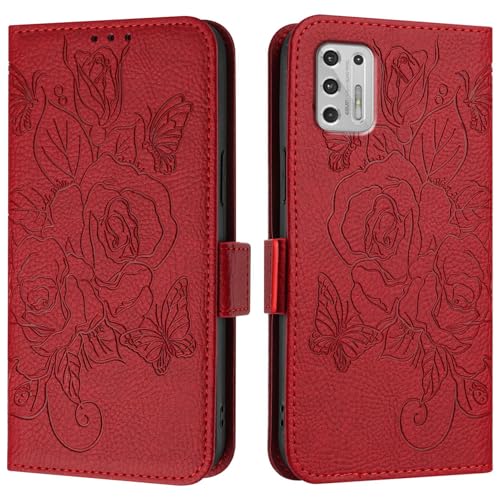 Handyhülle Kompatibel mit Motorola Moto G Stylus 2021 4G Hülle, Brieftaschen-Hülle, schlankes PU-Leder-Handy-Flip-Folio-Gehäuse, stoßfeste Schutzhülle mit Kartenhaltern + Handschlaufe Schutzhülle(Red) Handyhülle Kompatibel mit Motorola Moto G Stylus 2021 4G Hülle, Brieftaschen-Hülle, schlankes PU-Leder-Handy-Flip-Folio-Gehäuse, stoßfeste Schutzhülle mit Kartenhaltern + Handschlaufe Schutzhülle(Red) von ZDJKAFREH