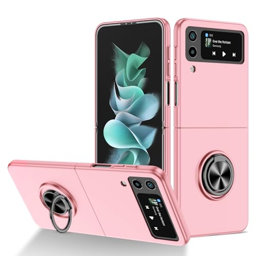Handyhülle Kompatibel mit Samsung Galaxy Z Flip 4 Hülle mit drehbarem Ringständer, schlanke, stoßfeste Hartschale, Ganzkörper-Schutzhülle Compatible with Samsung Galaxy Z Flip 4 Schutzhülle(Pink) Handyhülle Kompatibel mit Samsung Galaxy Z Flip 4 Hülle mit drehbarem Ringständer, schlanke, stoßfeste Hartschale, Ganzkörper-Schutzhülle Compatible with Samsung Galaxy Z Flip 4 Schutzhülle(Pink) von ZDJKAFREH