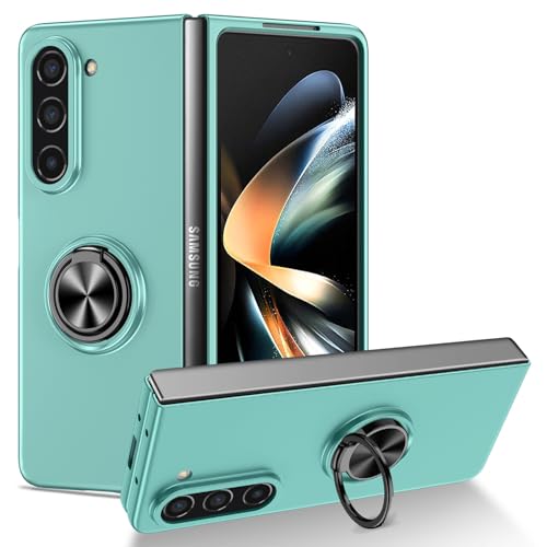 Handyhülle Kompatibel mit Samsung Galaxy Z Fold 5 Hülle mit drehbarem Ringständer, schlanke, stoßfeste Hartschale, Ganzkörper-Schutzhülle Compatible with Samsung Galaxy Z Fold 5 Schutzhülle(Light blue Handyhülle Kompatibel mit Samsung Galaxy Z Fold 5 Hülle mit drehbarem Ringständer, schlanke, stoßfeste Hartschale, Ganzkörper-Schutzhülle Compatible with Samsung Galaxy Z Fold 5 Schutzhülle(Light blue von ZDJKAFREH