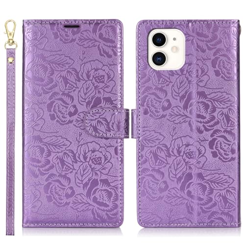 Handyhülle Kompatibel mit iPhone 11 Wallet Case, PU-Leder, magnetisches Snap-Flip-Folio-Case mit Kartenhaltern, Ständer und Trageband, stoßfeste TPU-Innenschale, kompatibel mit iPhone 11 Schutzhülle(P von ZDJKAFREH