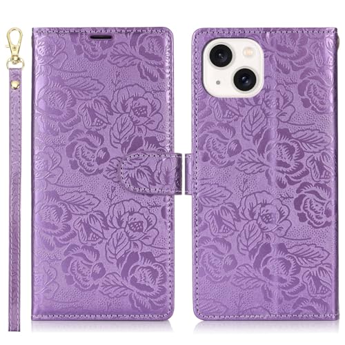 Handyhülle Kompatibel mit iPhone 13/14 Wallet Case, PU-Leder, magnetisches Snap-Flip-Folio-Case mit Kartenhaltern, Kickstand und Lanyard, stoßfeste TPU-Innenschale, Telefonabdeckung, kompatibel mit iP Handyhülle Kompatibel mit iPhone 13/14 Wallet Case, PU-Leder, magnetisches Snap-Flip-Folio-Case mit Kartenhaltern, Kickstand und Lanyard, stoßfeste TPU-Innenschale, Telefonabdeckung, kompatibel mit iP von ZDJKAFREH